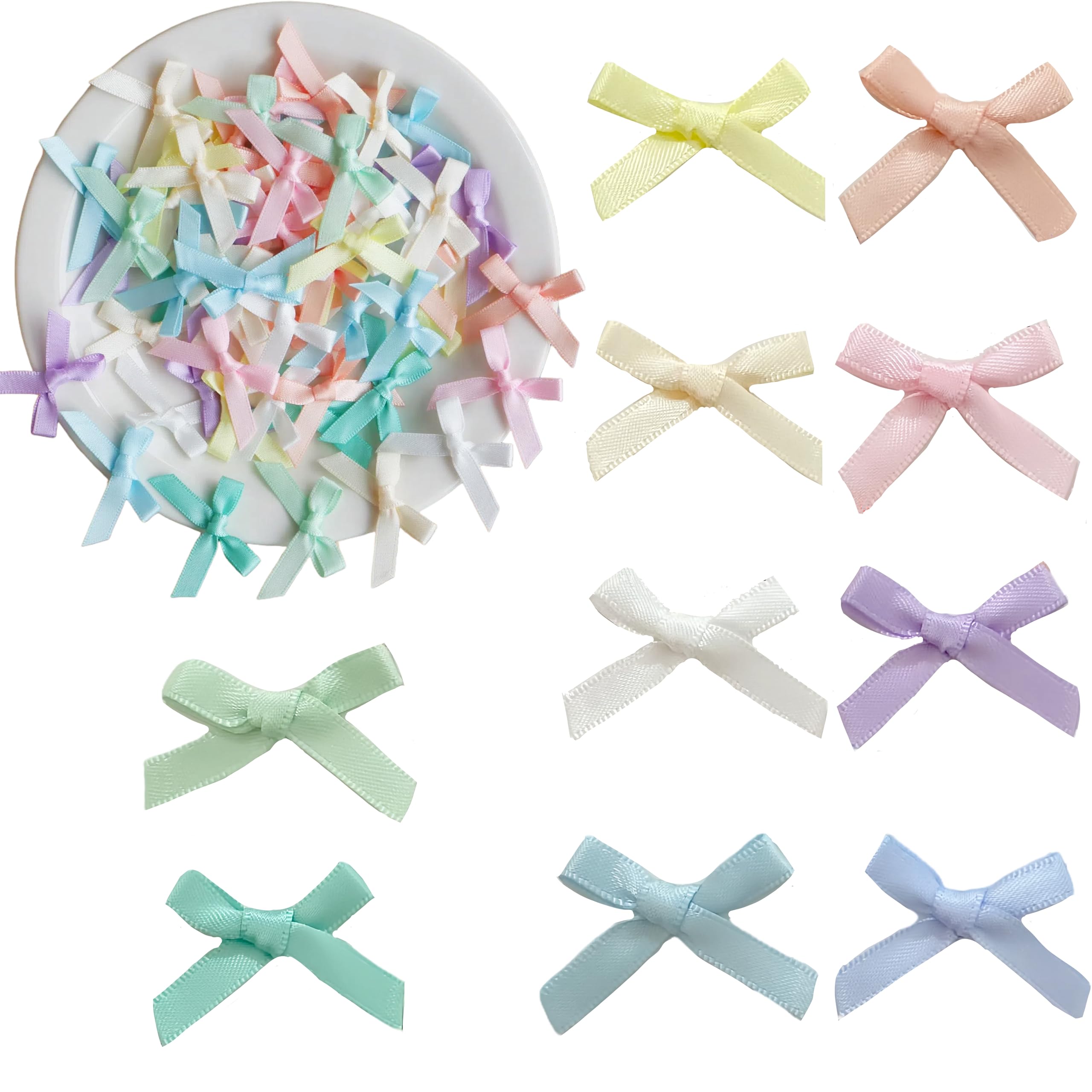 Amazon.co.jp: Acidea ミニリボンボウ 約200個入り 10色 蝶結びリボン