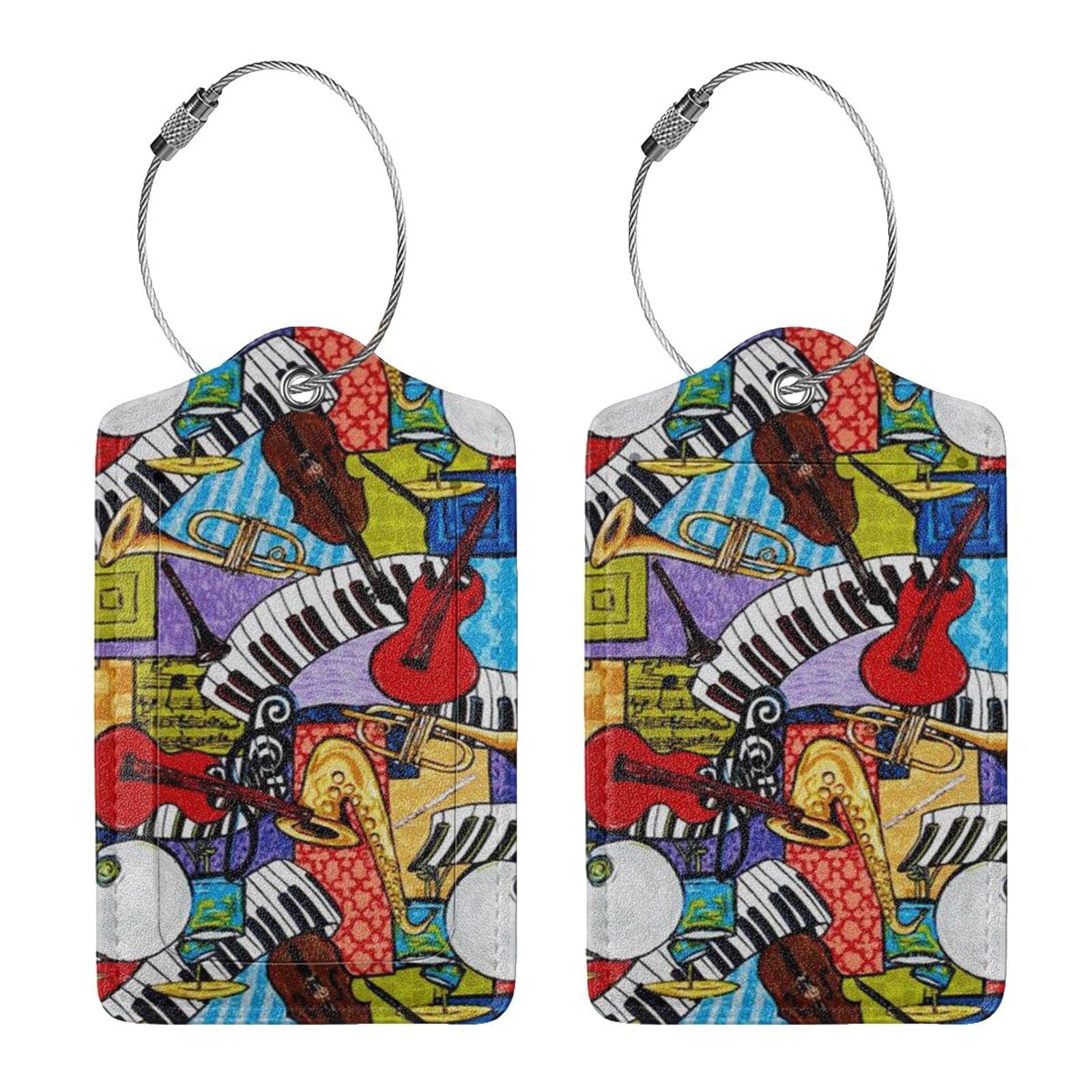 Amazon.co.jp: 楽器 荷物タグ 紛失防止 スーツケースタグ PUレザー