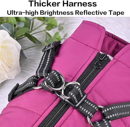 Miniatura 3 de Chaqueta para perro con arnés, abrigo de invierno impermeable para perros pequeños, medianos y grandes, abrigo cálido para perro Chihuahua, Teddy