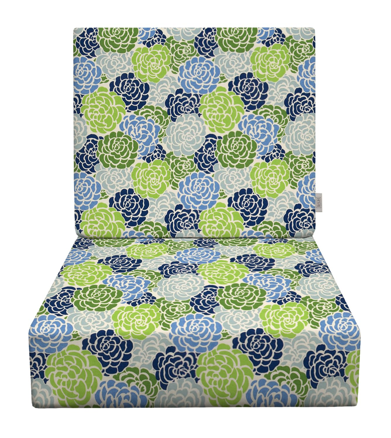 RSH DECOR: Deep Seating Foam Cushion Set | 24” x 27” Seat | All-Weather Spun Fabric | Water and Fade-Resistant | Outdoor Chair Cushion Set for Patio Furniture | Livi Courtyard Floral