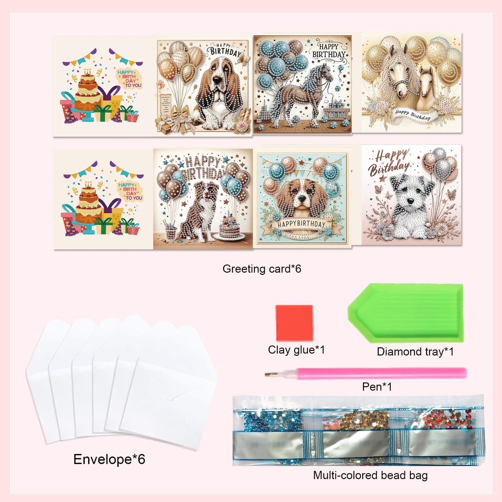 Diamond Painting Wenskaarten Set (12 stuks) - Shop nu