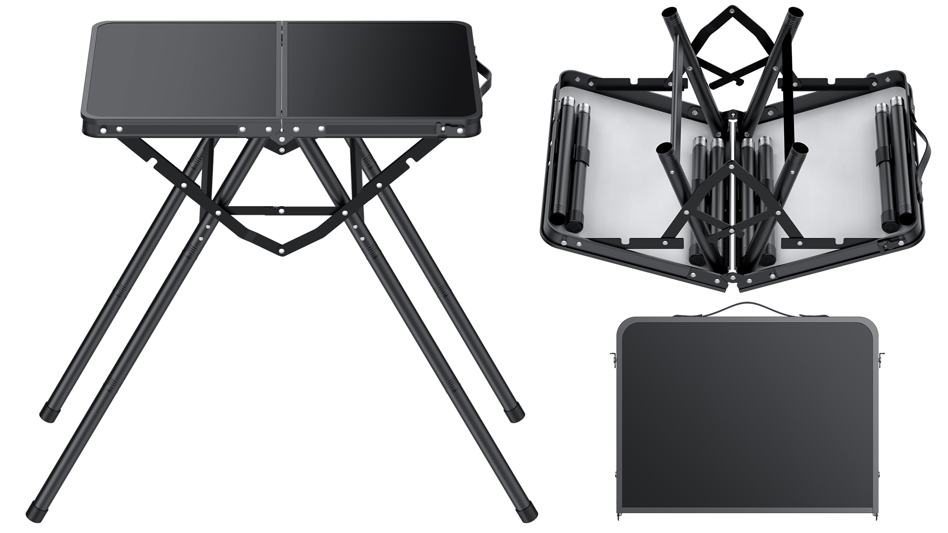 JiGiU Mesa Plegable con Superficie de Malla Metálica, Mesa para Camping con Asa de Transporte y Altura Ajustable (9.7", 28", 18.8"), Capacidad 180 lbs, Ideal para Camping, Cocina, BBQ, RV y Picnic miniatura 7