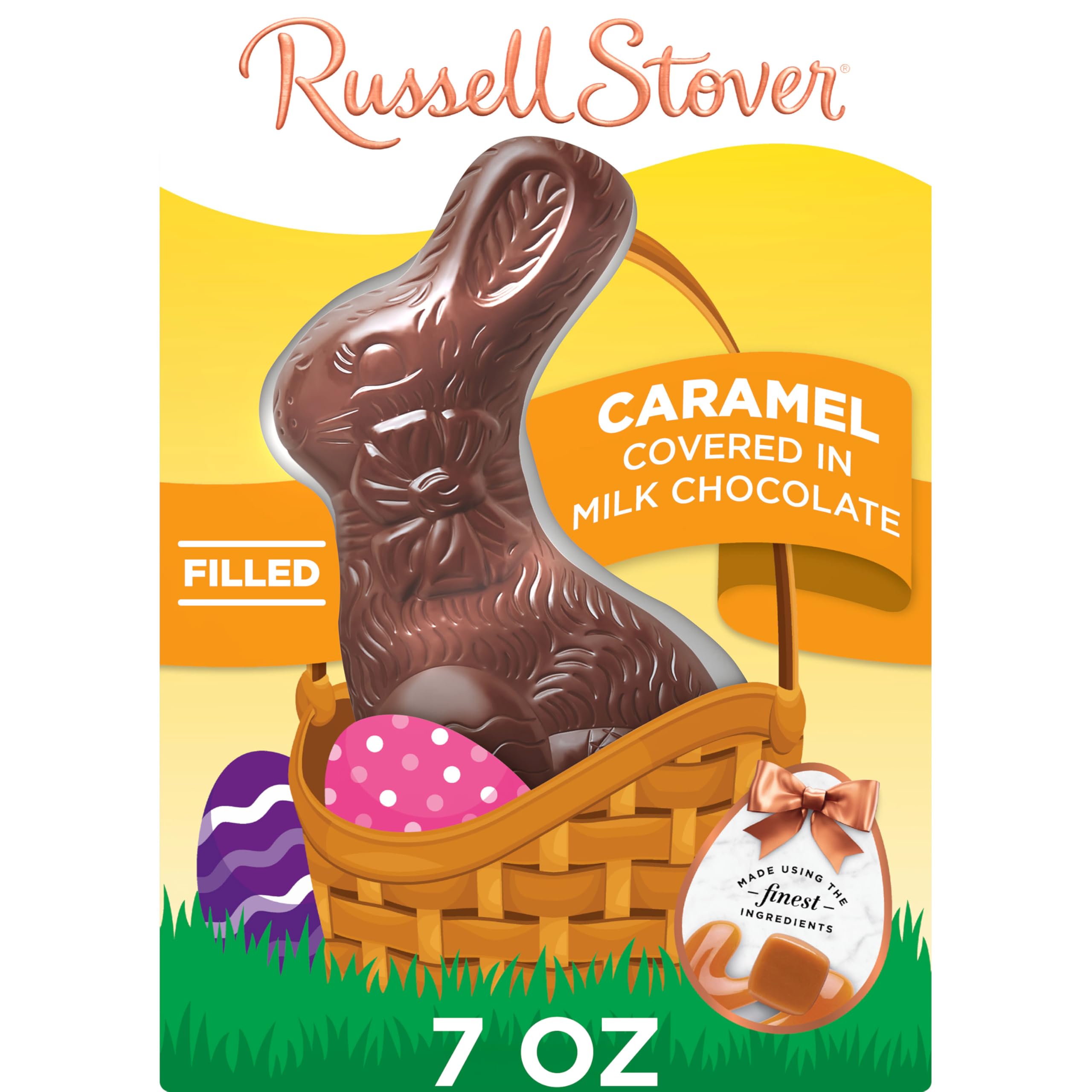 Easter Bunny Caramel Milk Chocolate Candy Rabbit, 7 oz.