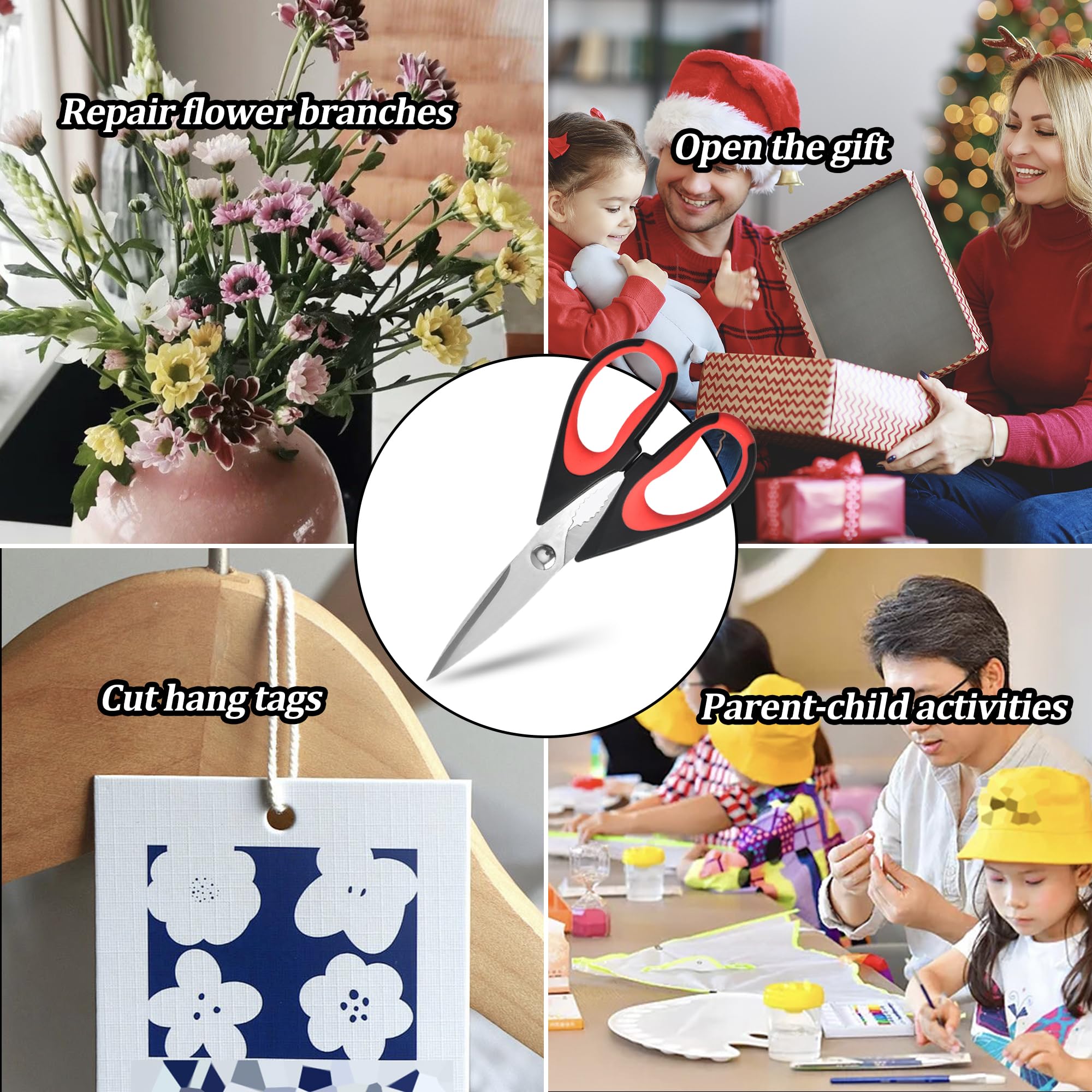 Stainless Steel Kitchen Scissors, Multi-Function Heavy Duty Poultry Shears, Seafood & Meat Cutting Scissors for Home Use