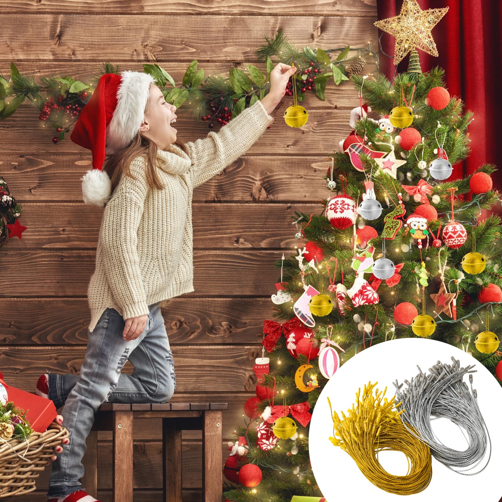 400 Cuerdas Para Colgar Adornos Dorados, Plateados