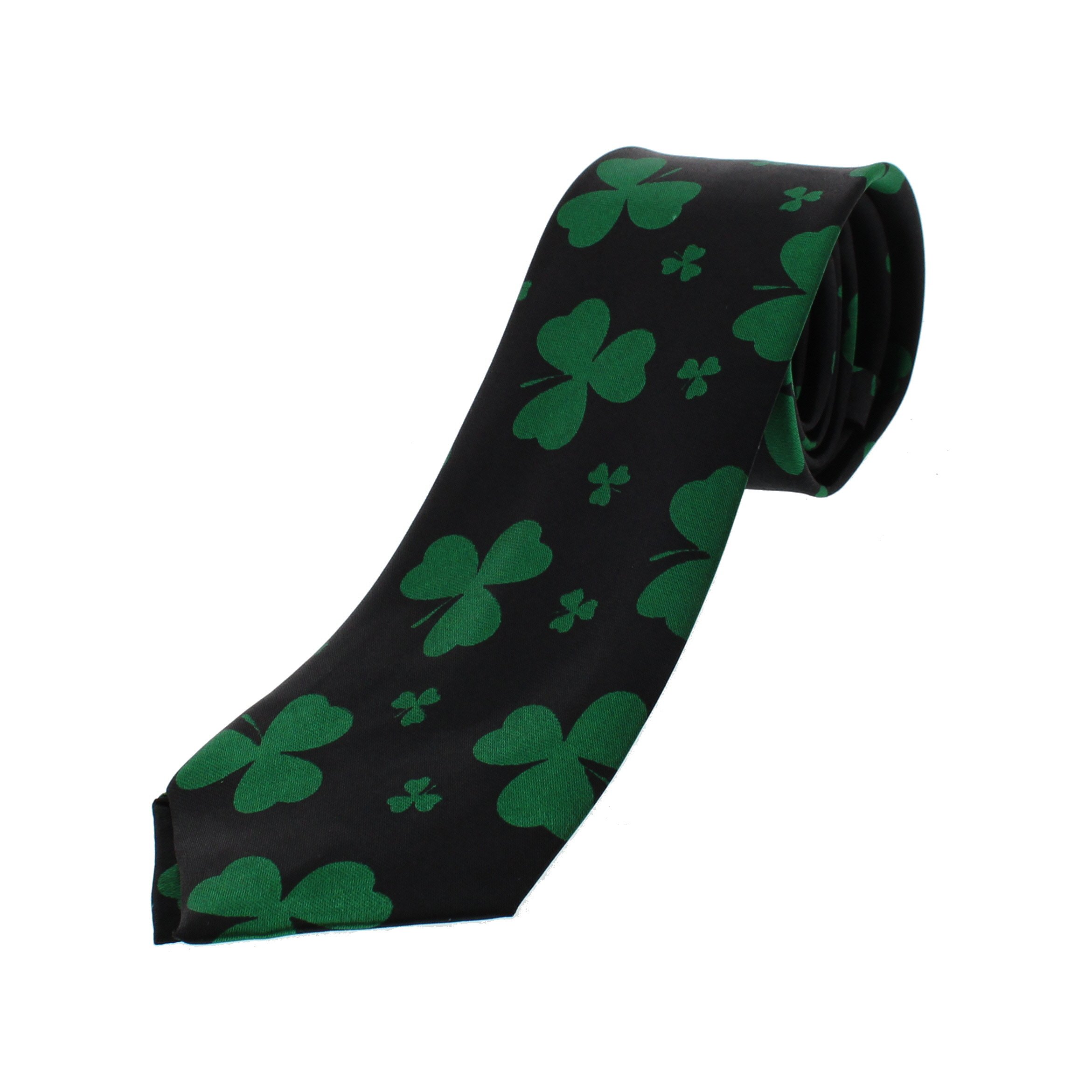 Zac's Alter Ego Unisex Kids Black Fancy Dress St. Patrick's Day Clover Leaf Tie