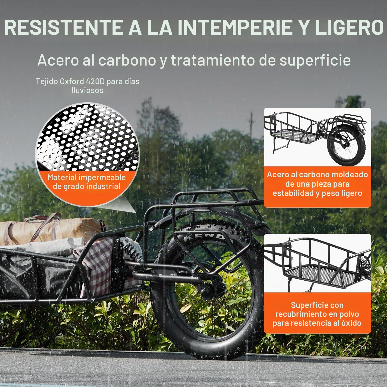 VEVOR Remolque de carga para bicicleta, capacidad de carga de 70 libras/275 libras, carrito de bicicleta resistente, estructura de liberación rápida con enganche universal, ruedas de 20 pulgadas, se