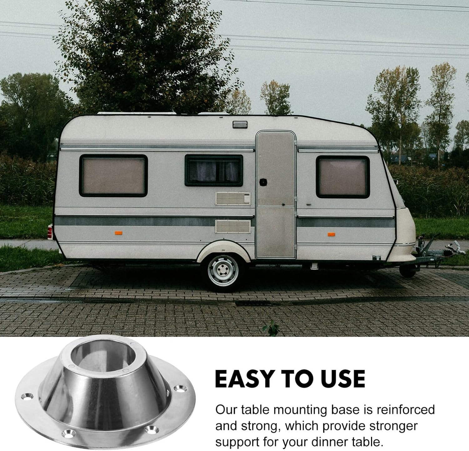 CALLARON 2pcs Rv Table Base Aluminum Mounting Base for Pedestal Tables Lightweight and Sturdy Easy Installation for Rv and Yacht Settings Strong Support for Your Dining