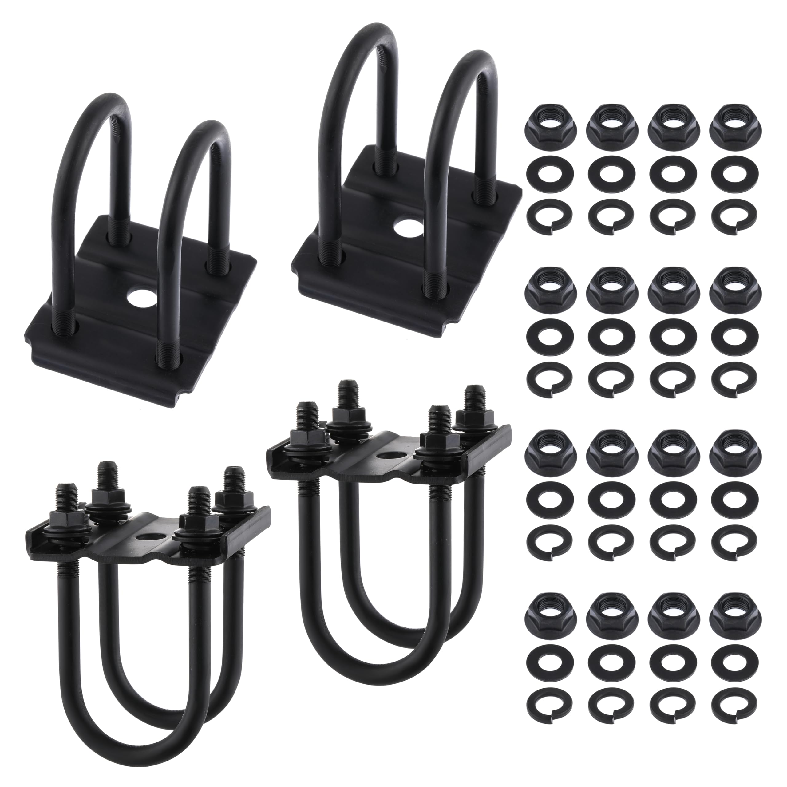 Kit di bulloni a U per asse rotondo per rimorchio da 1587,6 kg, 2-3/8", bulloni a U per asse rimorchio resistenti, lunghezza 14,5 cm, diametro 1,27 cm, passo filettatura 5,1 cm, adatto per