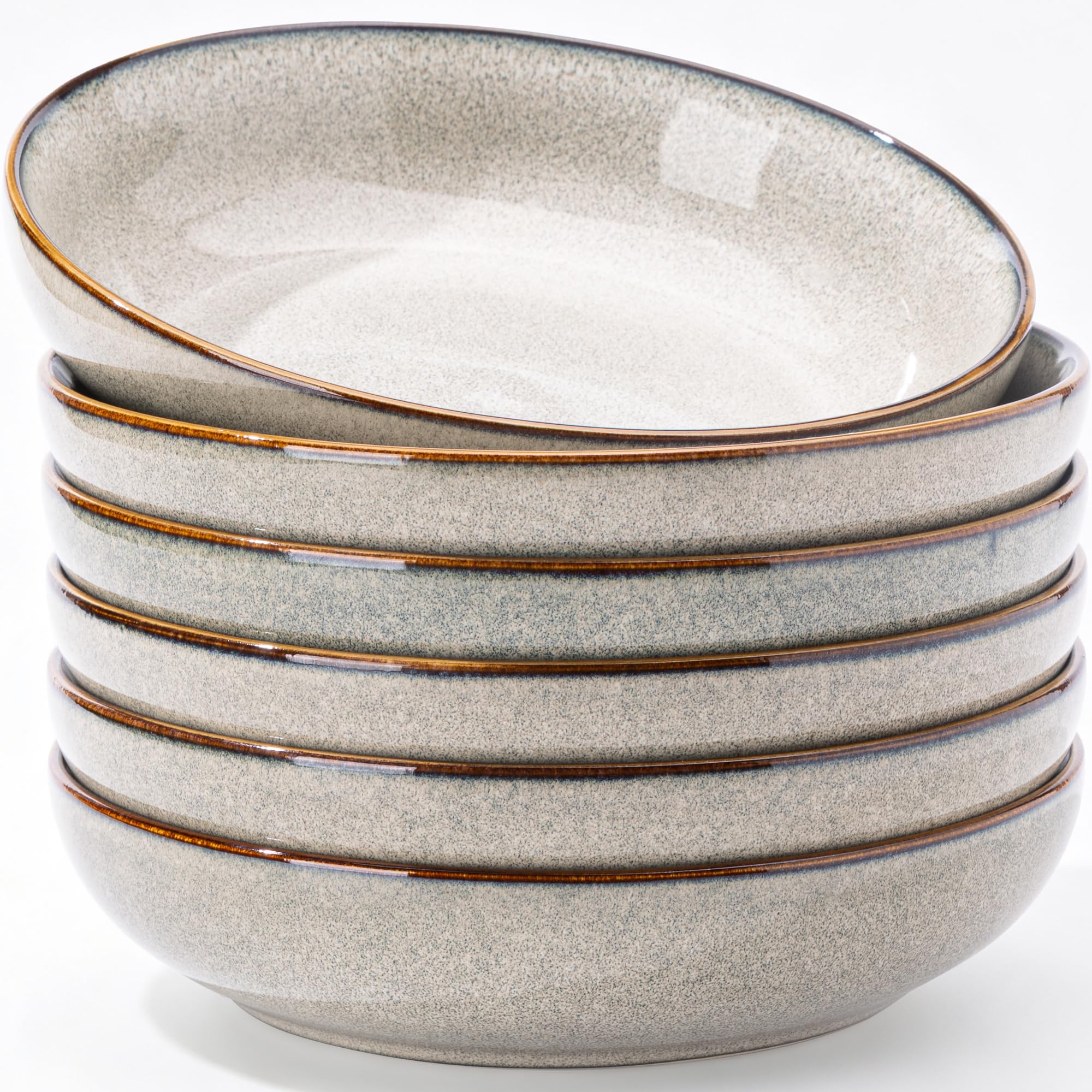 Photo 1 of AmorArc Ceramic Pasta Bowls Set of 6, 36oz