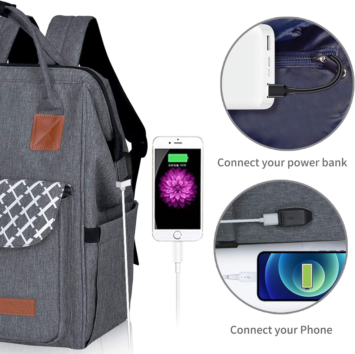 Business Laptop Backpack Fits 15.6 with USB Charging Port Waterproof Bag : Electronics