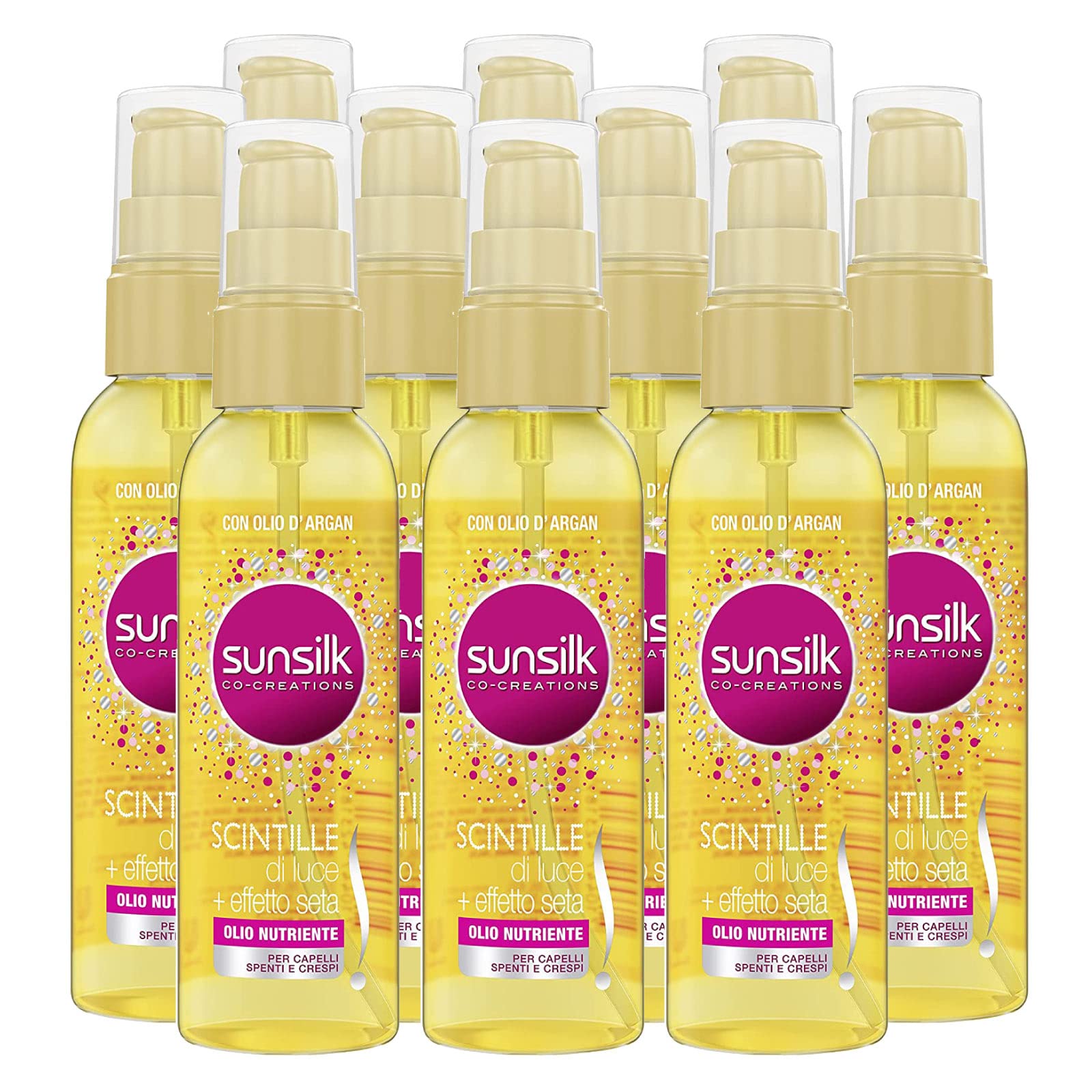 10x Sunsilk lekkie iskry + efekt odżywczy olej do włosów Spray i perwersyjnych - 10 butelek 75 ml