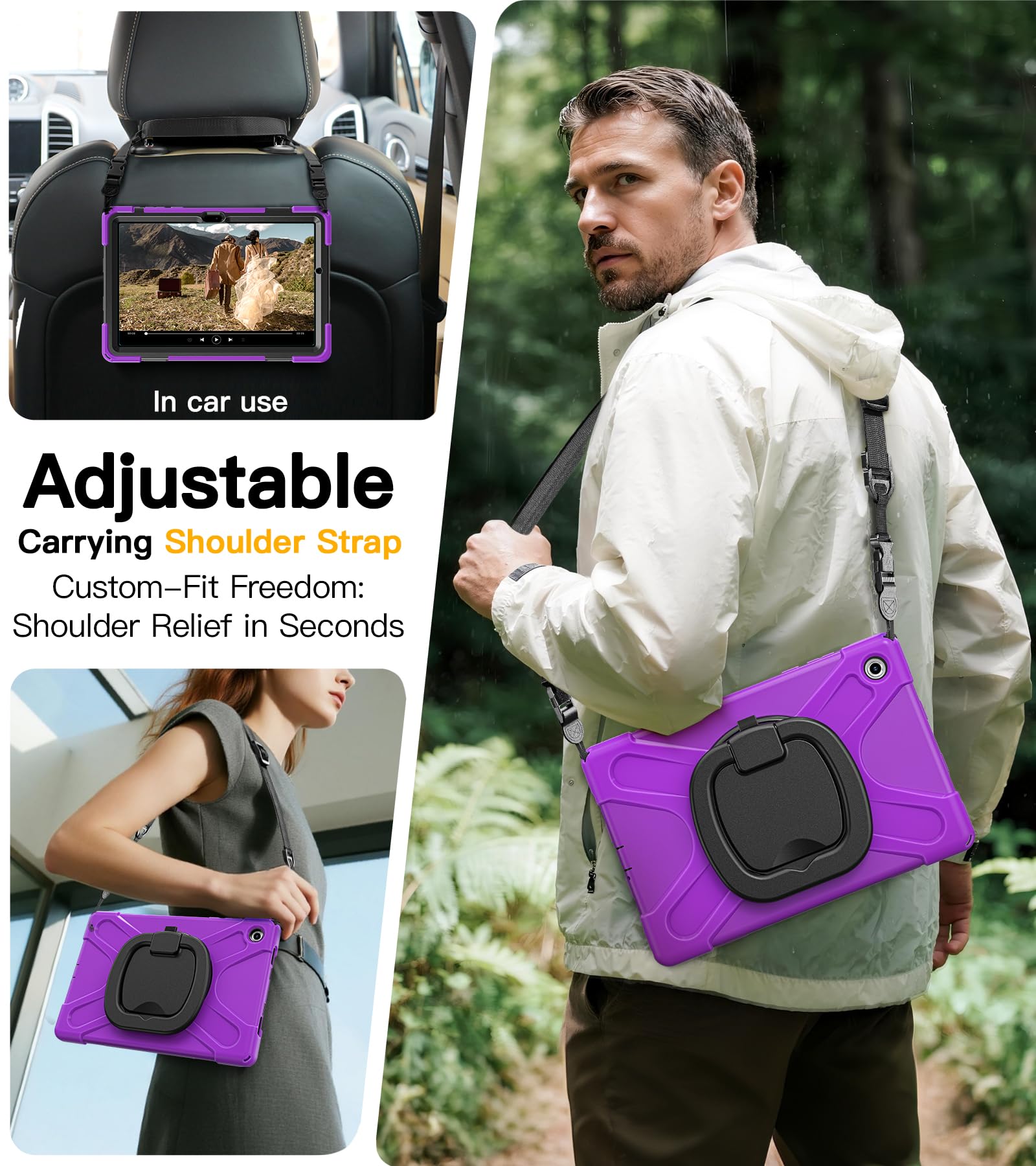 BRAECN Étui pour Samsung Galaxy Tab A11+ Plus - Étui Violet Tab A11+ 2025