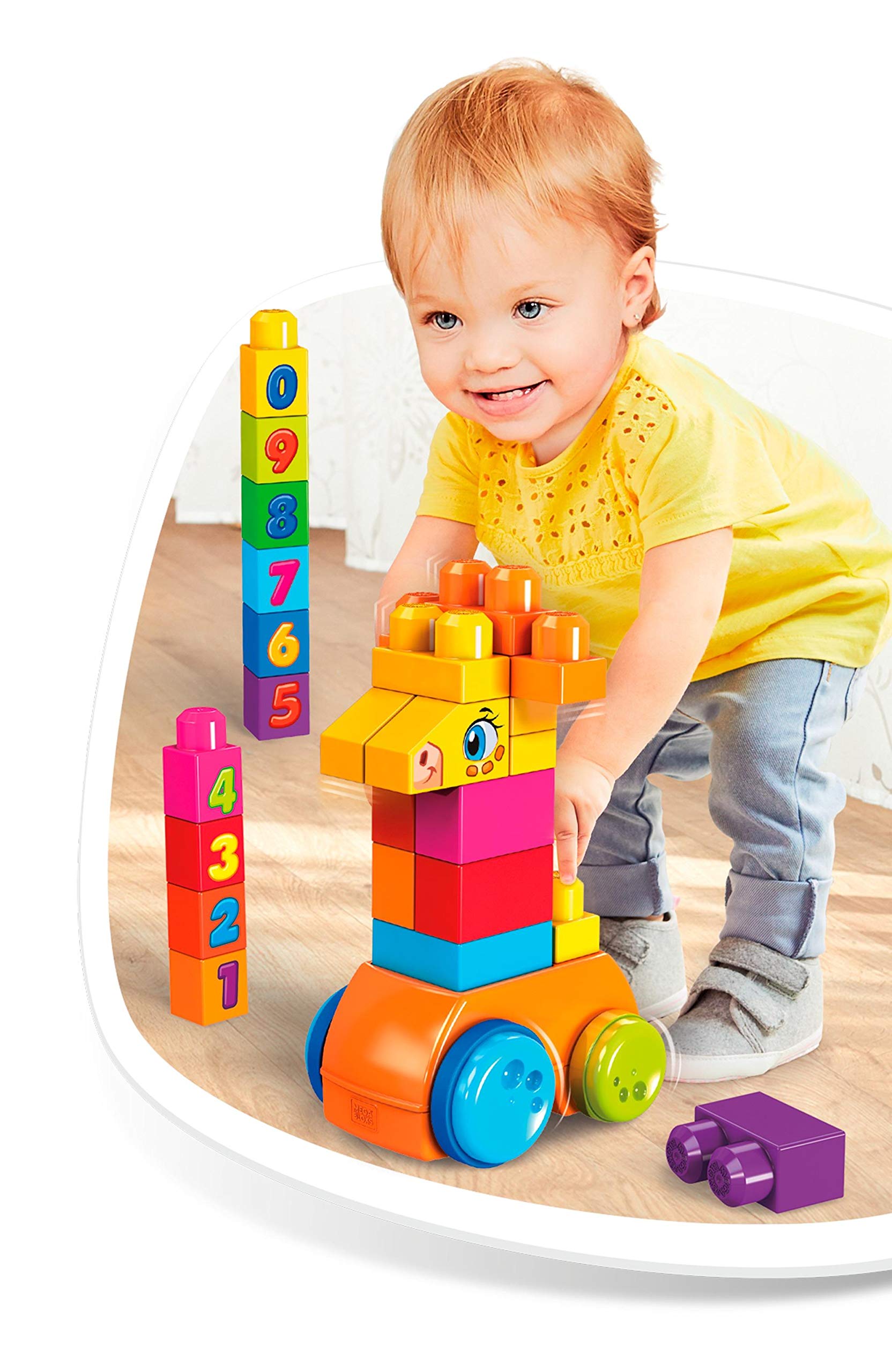 MEGA Bloks GFG19 - Bloks 123 Counting Item (30 Teile ), Babyspielzeug ab 12 Monaten, Mehrfarbig