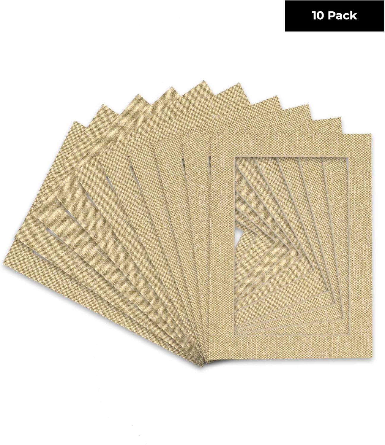 Poster Palooza Pack of TEN 17x21 Mats Bevel Cut for 14x18 Photos - Acid Free Fresh Linen Canvas Precut Matboards For Pictures, Photos, Framing - 4-ply Thickness
