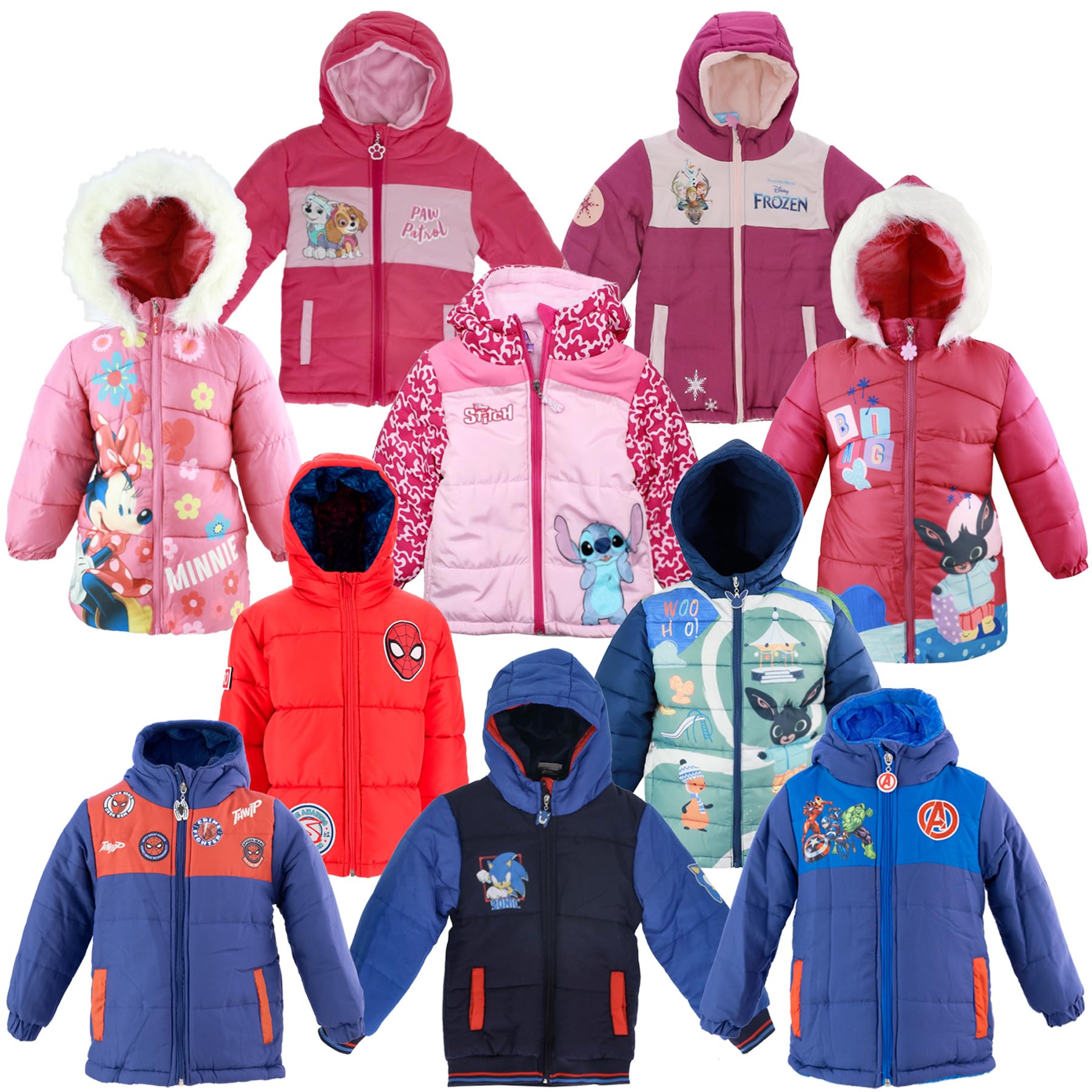 Bambina Bambino - Giubbotto Giaccone Parka Giacca Piumino Sintetico con Cappuccio - Autunno Inverno - Licenza Ufficiale