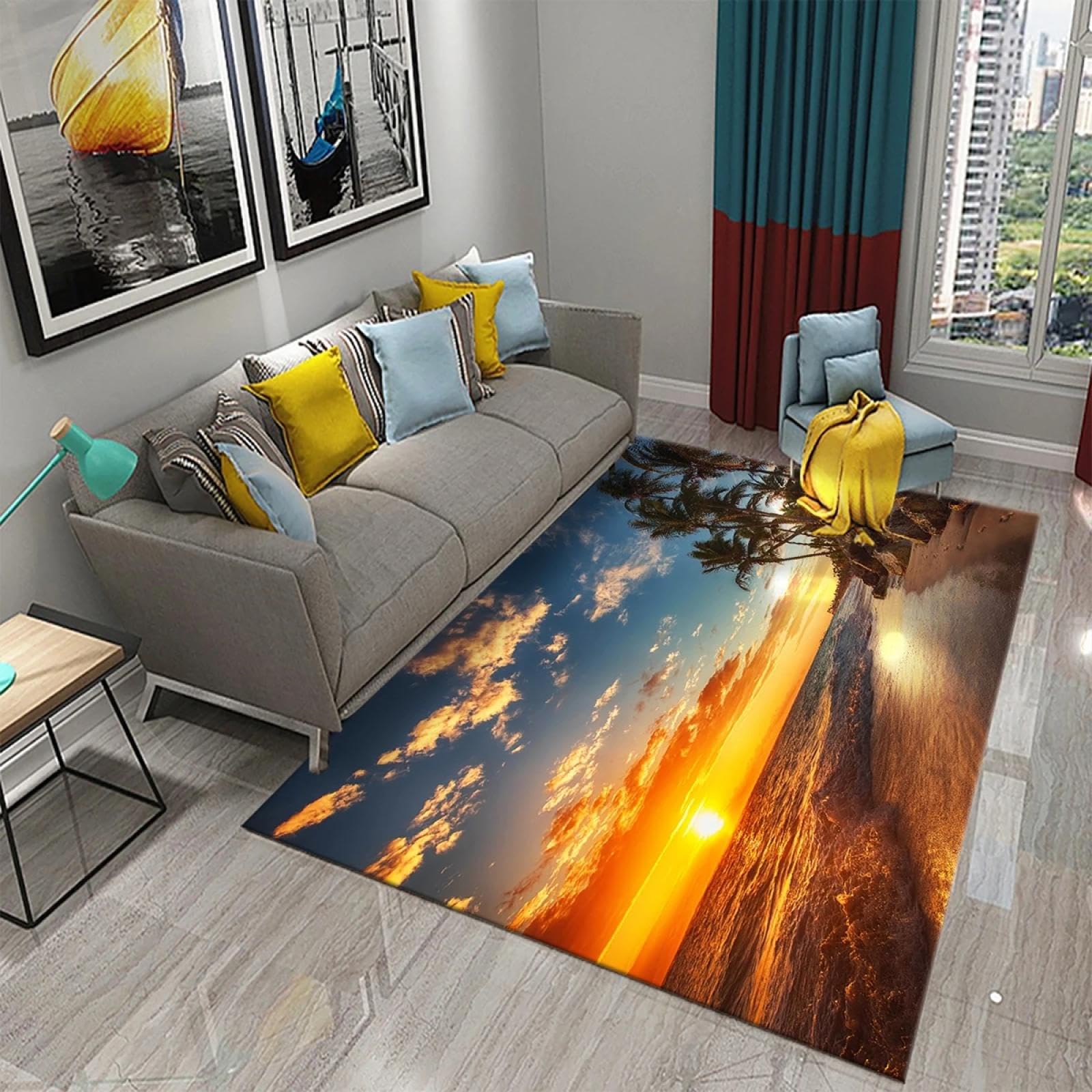 Alfombra antideslizante tropical JGGXHM de gran tamaño para cocina y baño