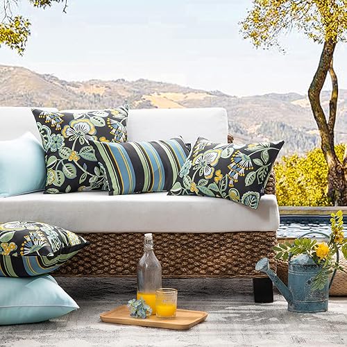 Miniatura 2 de Phantoscope Paquete de 2 fundas de cojín decorativas para interiores y exteriores, impermeables, para patio, sillón, tienda de campaña, parque,