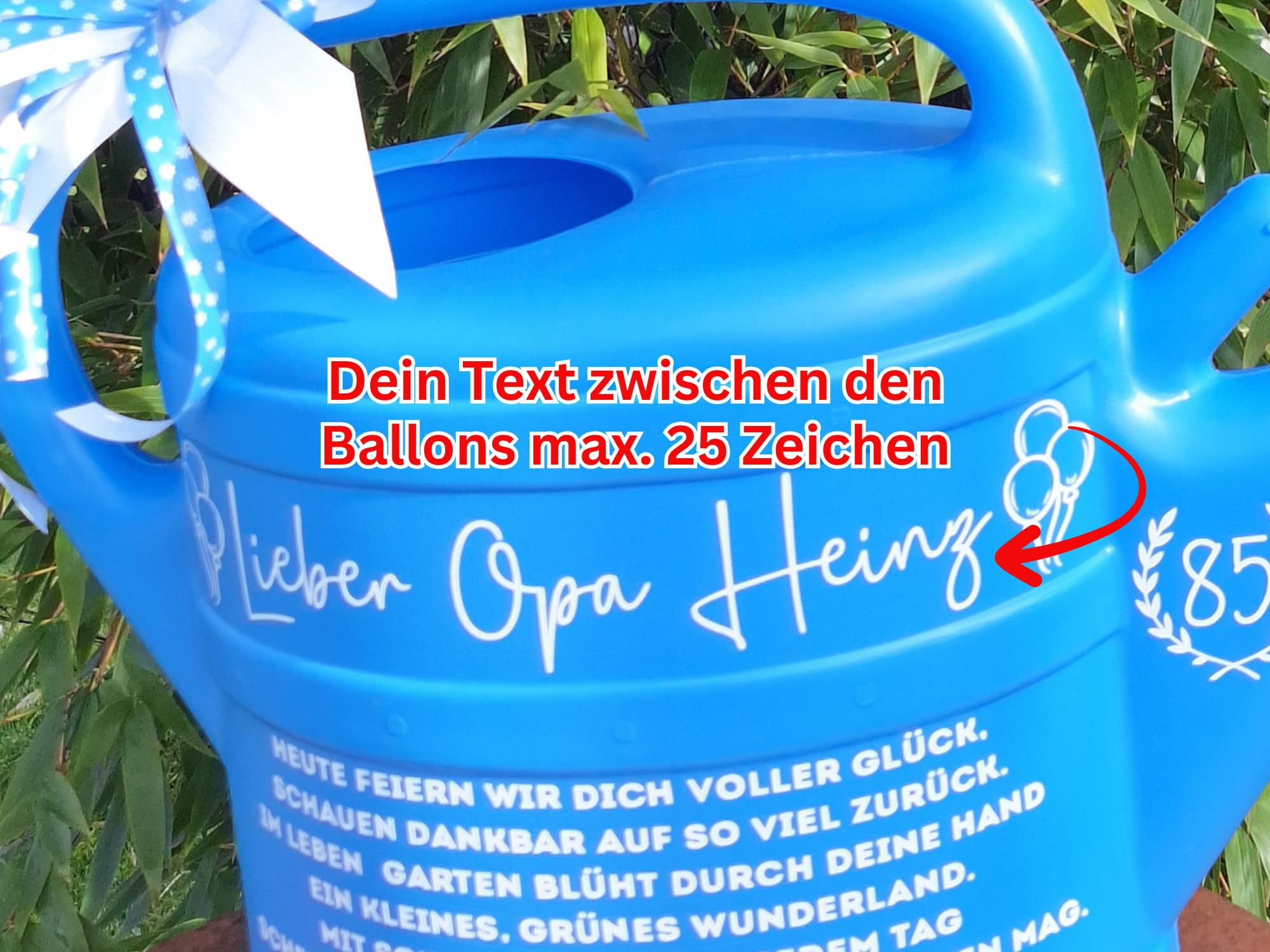 Bester Opa Großvater Geschenk, personalisiertes Geburtstagsgeschenk mit Spruch zum 60./70./75./80./85. Geburtstag Garten Gießkanne 10 L Großeltern tolles Enkelgeschenk