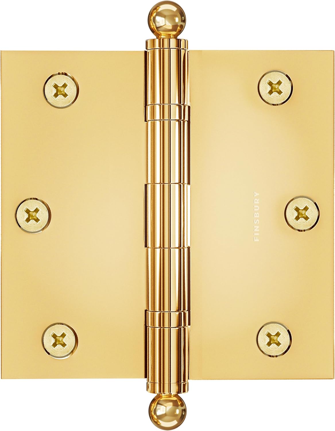 3x3 Inch Brass Ball Bearing Door Hinges, 3 x 3 Inches Solid Brass Durable Heavy Duty Architectural Mortise Hinges for Residential and Commercial Use, Ball Tip (Antique Brass)