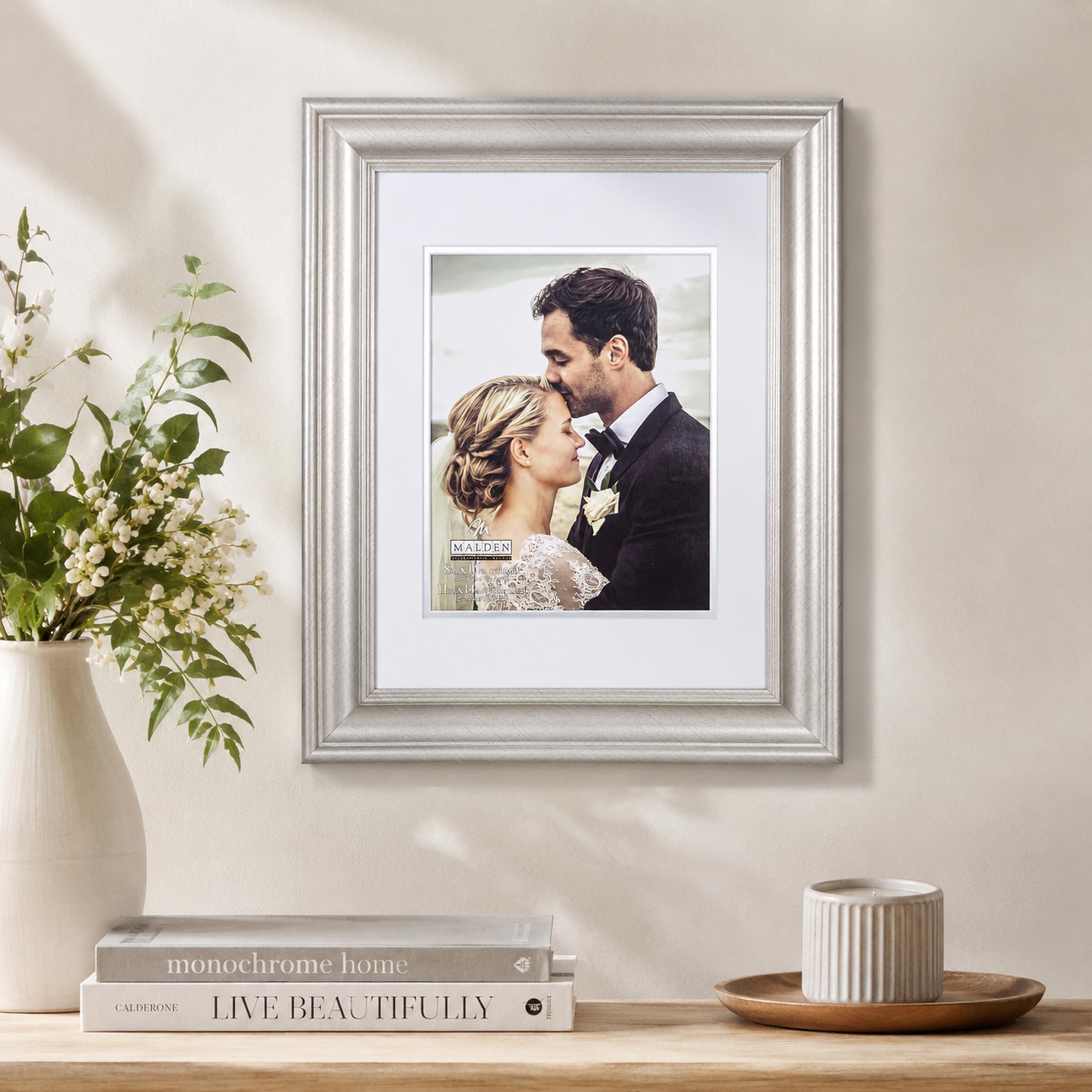 Amazon.com - Malden 8x10/11x14 Champagne Silver Frame with Double