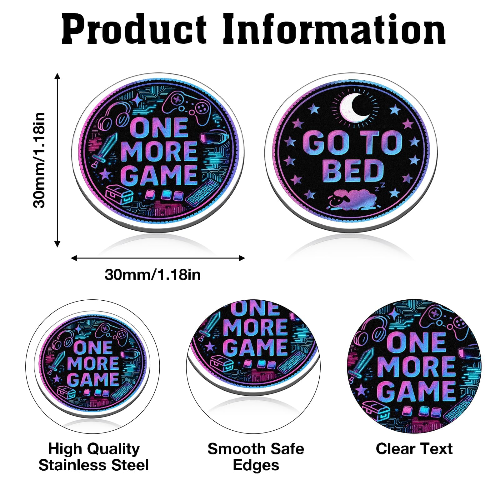 Gamer Gifts for Men - Double Sided Decision Maker Coin Gamer Gifts for Boys 8-12, Gamers Dad Fathers Day Gift Nerdy Giftt for Men Boyfriend Husband Birthday Fathers Day Unique Gift for Gamers Dad