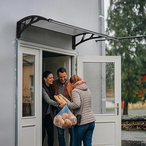Miniatura 2 de Yescom - Toldo para ventana de puerta de patio o patio, protección contra la lluvia y la nieve, de policarbonato