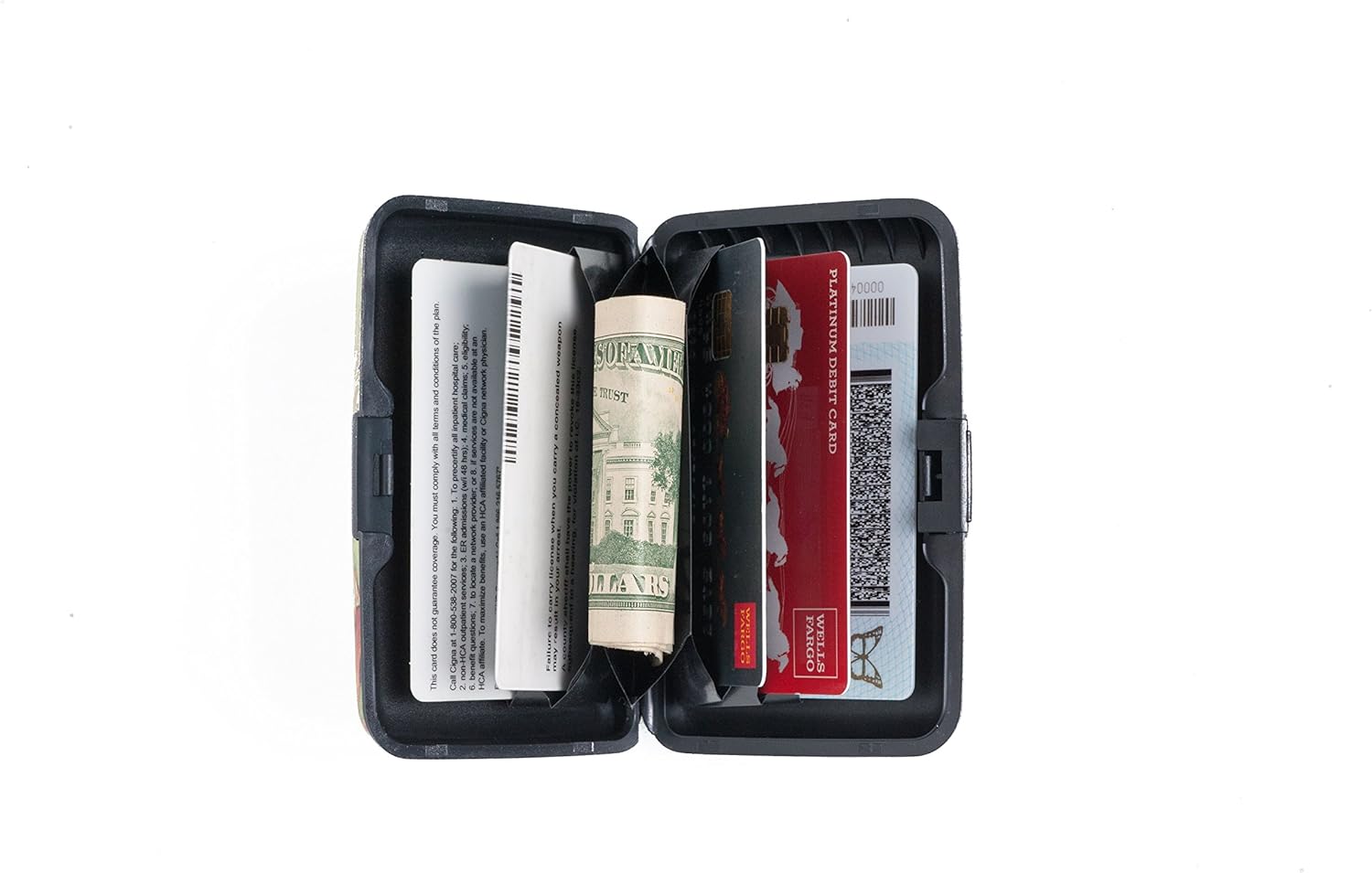 Monarque Armored Wallet Credit Card Case with RFID Data Theft Protection (Sunflower On Black) - Image 4