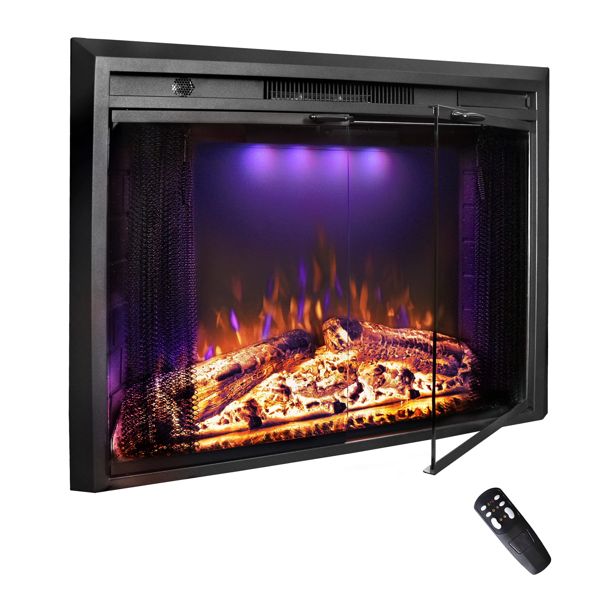 30 Inches Electric Fireplace Insert, 750W/1500W Fireplace Heater with