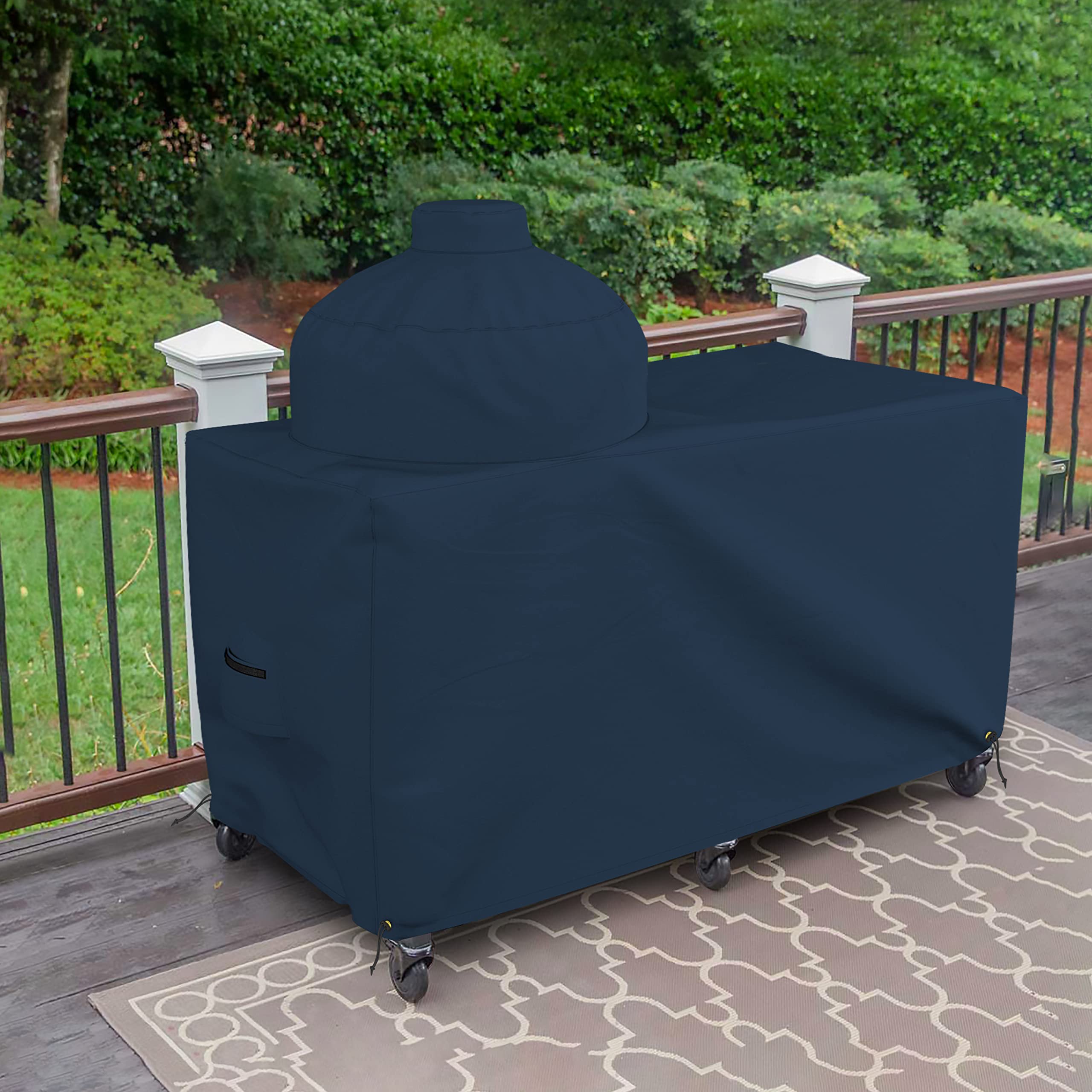 Duże jajko grill na zewnątrz pokrowce na patio - wodoodporne, 300 ml obustronne powlekane PCW, materiał odporny na wszystkie warunki atmosferyczne. Pokrowce na meble patio ze sznurkiem do wygodnego dopasowania (183 cm dł. x 76 cm gł. x 132 cm wys. , niebi