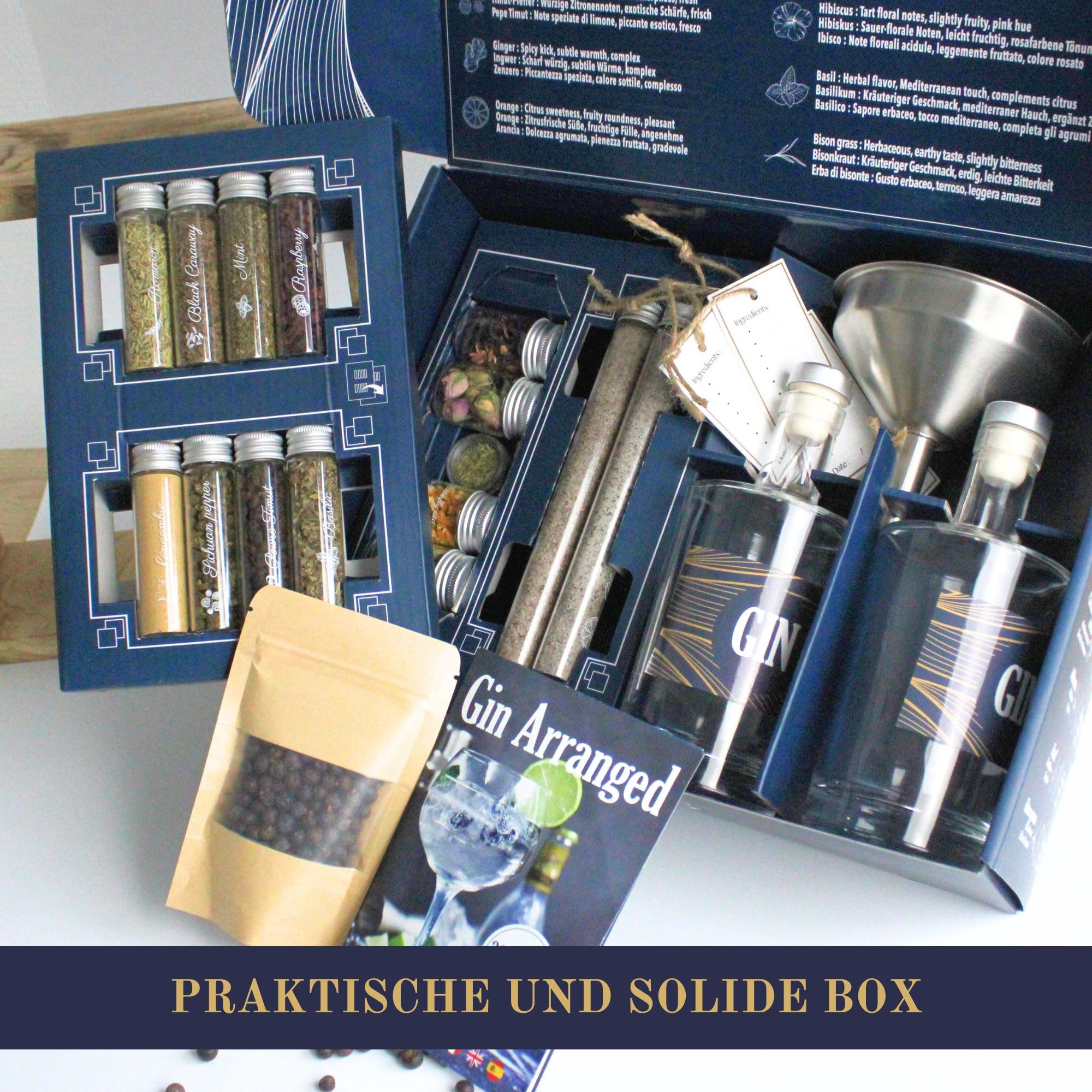 L&G® Gin set – Gewürz- und Zubehörset für personalisierte Kreationen, ideales einzigartiges Geschenk für Weihnachten, Geburtstag oder Valentinstag, unvergleichliches DIY-Verkostungserlebnis