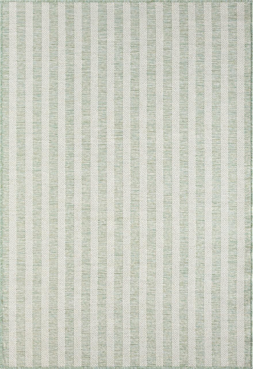 Abani Green Area Rug – Ocean Collection – 4' x 6' Striped Design – Indoor & Outdoor Use – UV Protected, Fade-Resistant, Easy to Clean – Durable for Patio, Deck, Entryway, or Kitchen