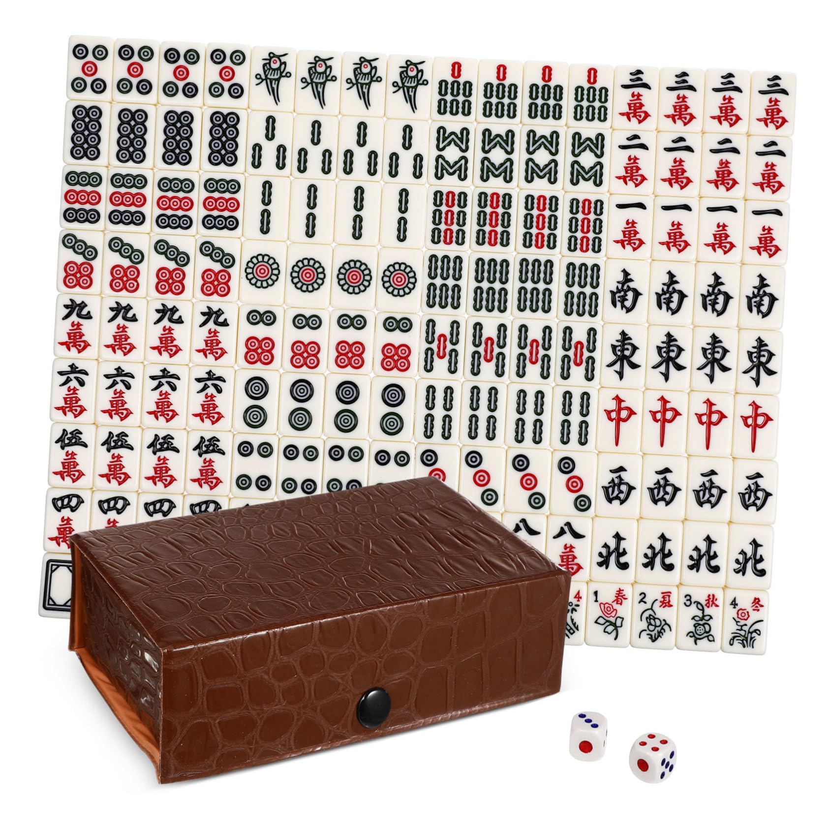 Kleiner Mahjong Satz 20mm aus Melamin, Tragbar für Reise und Party | 1 Satz, Leicht und Praktisch, Zufällige Zubehörfarben, Kompakt für Unterwegs Zufällige Farbe