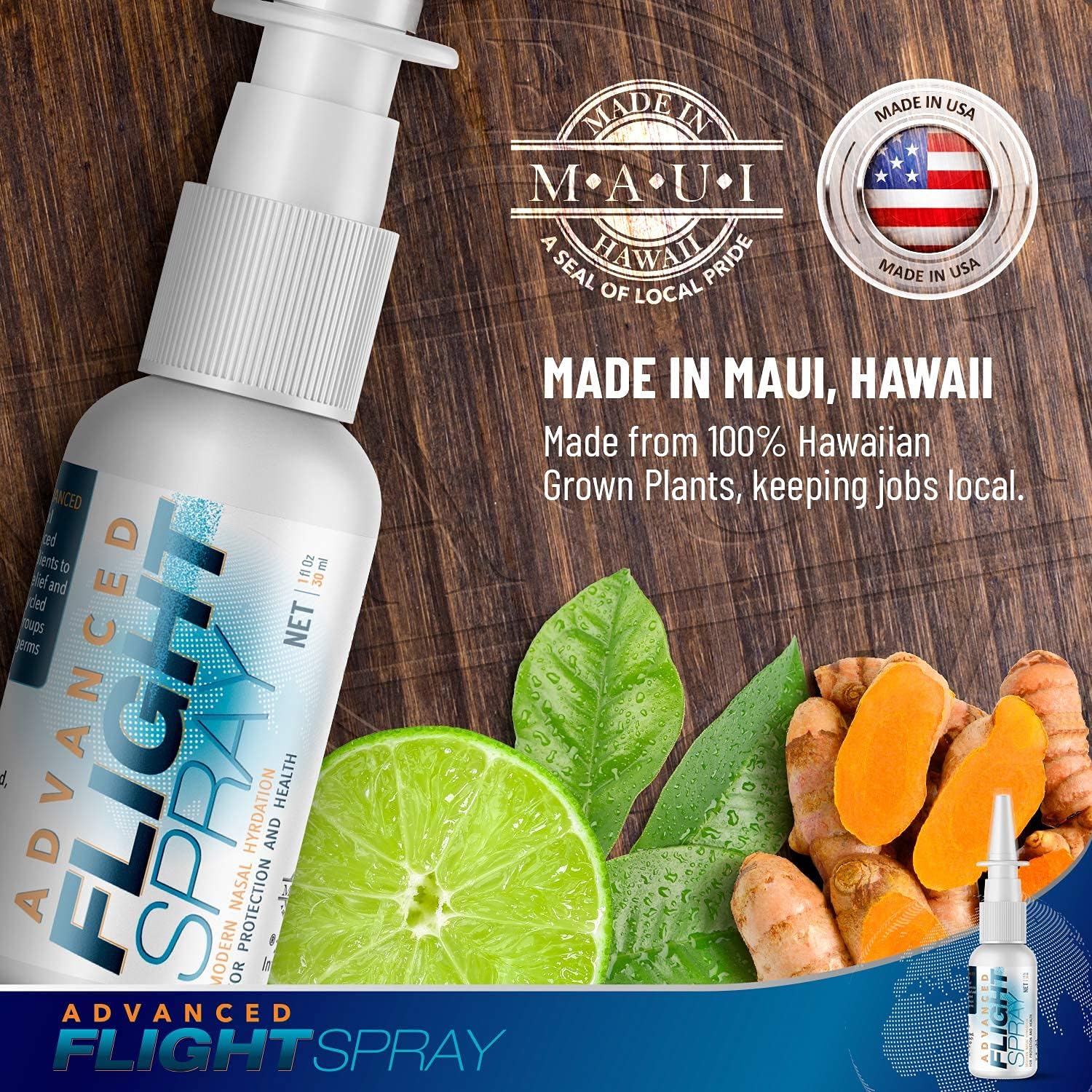 Flight Spray Advanced, Nasal Nose Spray Cleaner for Hydration - Air Humidifier + Saline Alternative, 1 Ounce Bottle