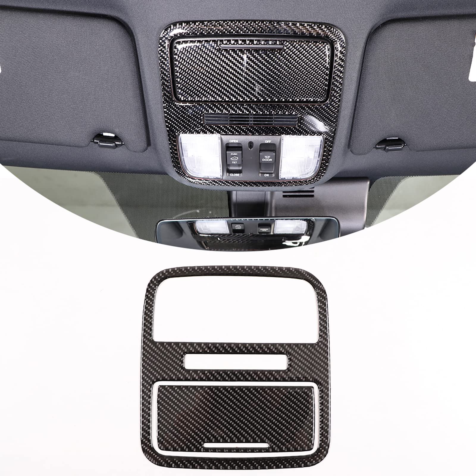 TongSheng Soft Carbon Fiber 3D Sticker Inner Front Row Roof Reading Light Panel Trim Interior Car Accessories Compatible with Honda Pilot LX 2019 2020 2021,Honda Pilot Sport 2022(Black Carbon Fiber)