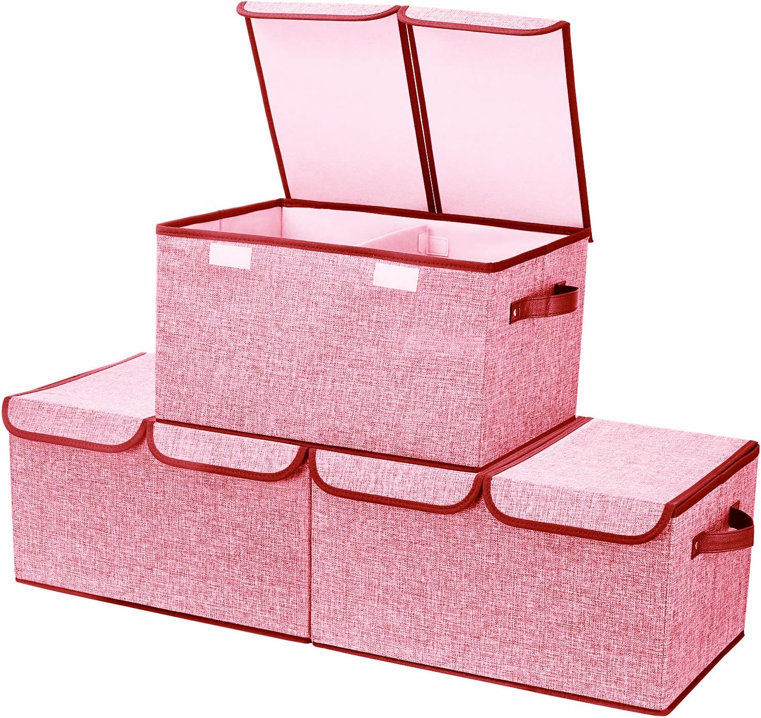 Larger Storage Cubes [3Pack] Senbowe Linen Fabric Foldable Collapsible Storage Cube