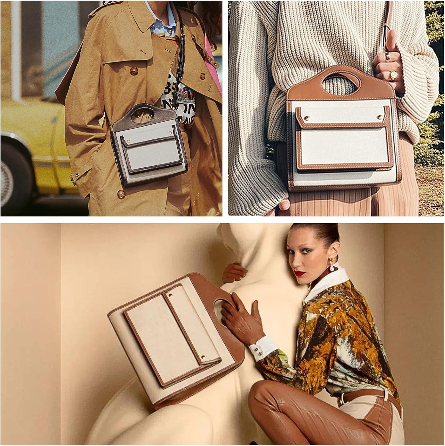 POPSEWING Pocket Handbags DIY Tote Kit for Girls, Leather Bag Kit with Sewing Kits for Shoulder Bag, DIY Purse Leather Kits for Personalized Gift - Image 6