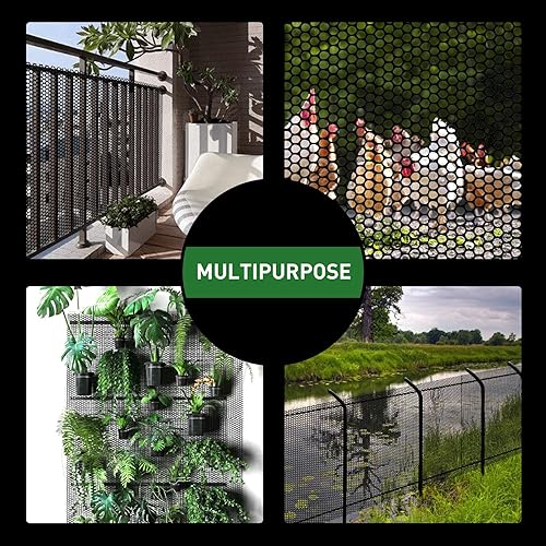 Miniatura 7 de Esgrima de alambre de pollo de plástico, malla de alambre de pollo negro, red de aves de corral de 15.7 pulgadas x 19.7 pies, valla de aves de