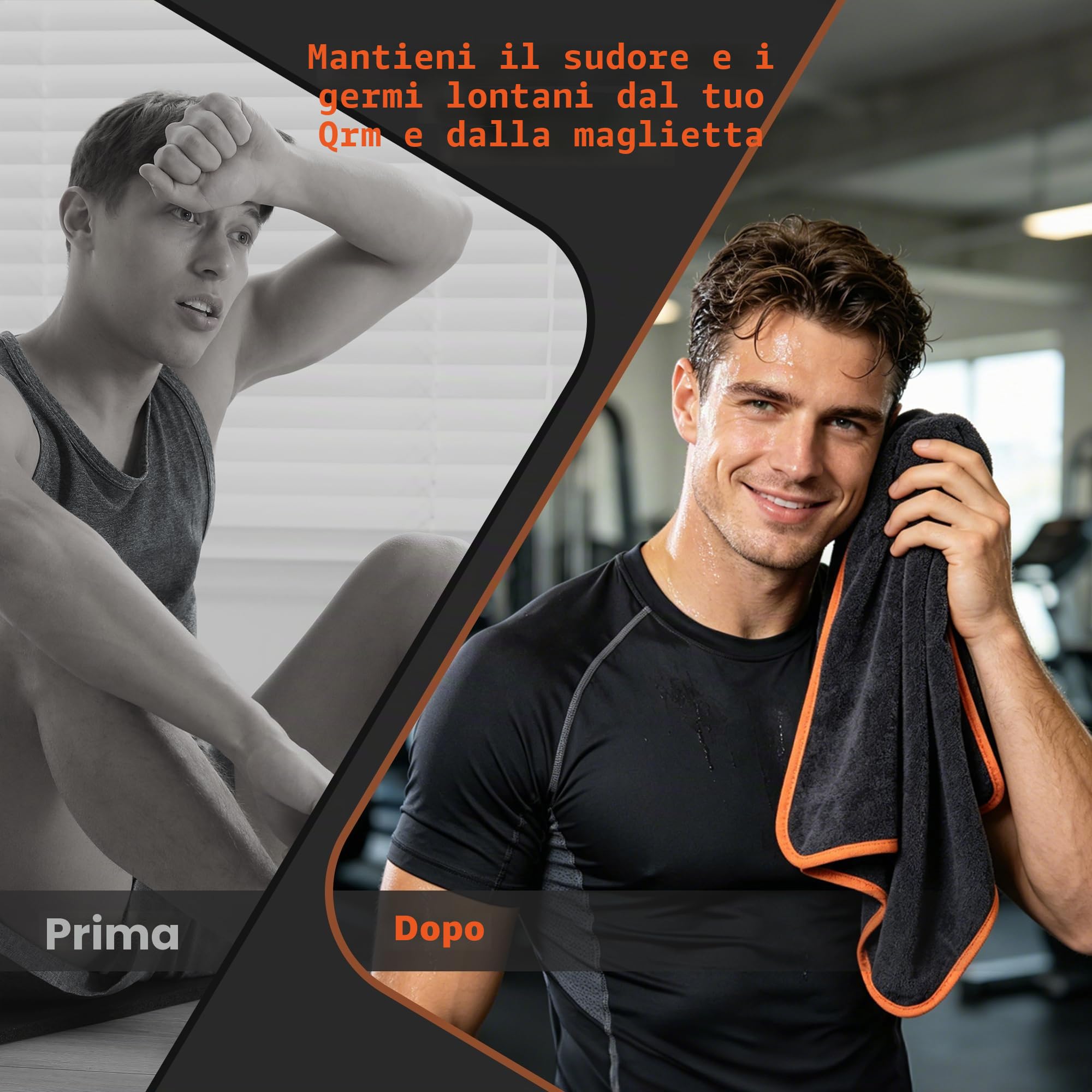 3 Pezzi Asciugamani Palestra, 40×80 cm, Pelle-friendly Asciugamano Microfibra, Telo Palestra Assorbente e Fast-dry per Uomo Donna, Accessori per Sport Nuoto Viaggi Camping Spiaggia Bagno, Grigio Scuro