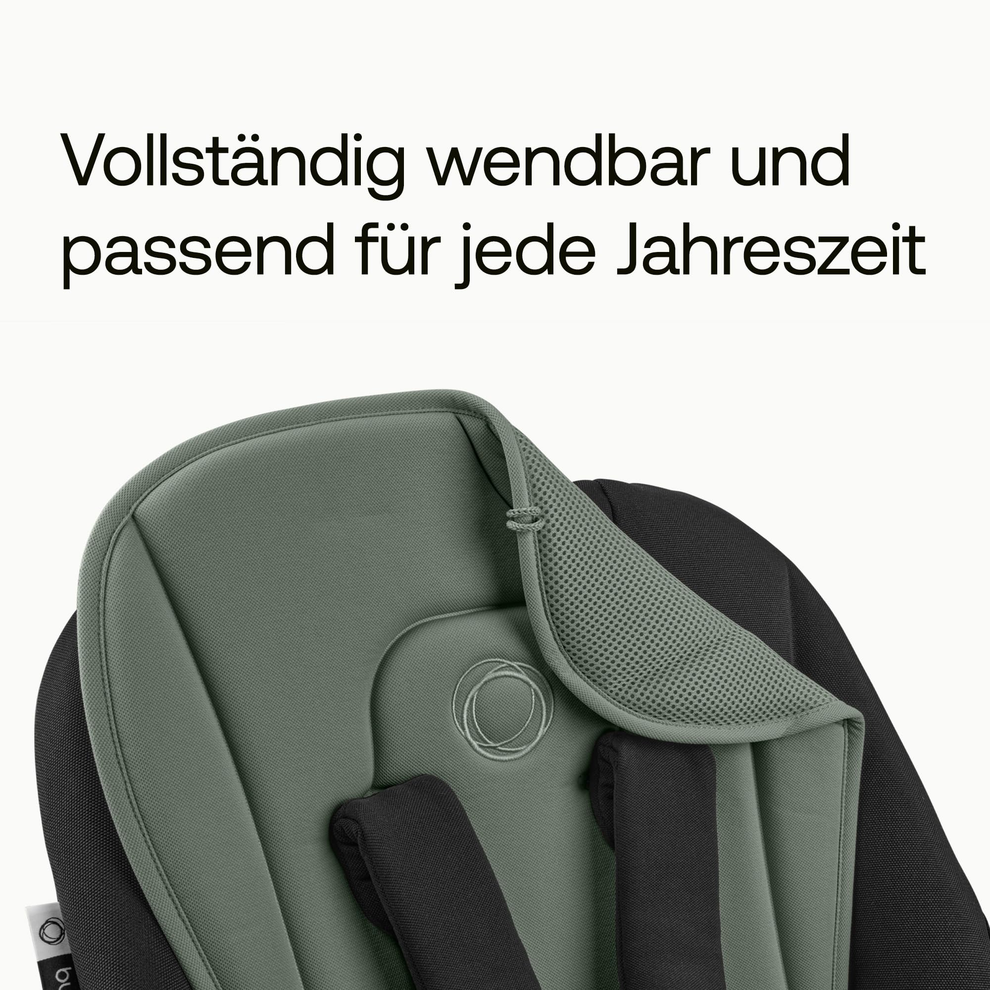 Bugaboo Duo-Komfort Sitzauflage für vier Jahreszeiten, verbesserte Passform, kompatibel mit allen Bugaboo Kinderwagen, wendbar, superweiches 3D-Mesh, Forest Green