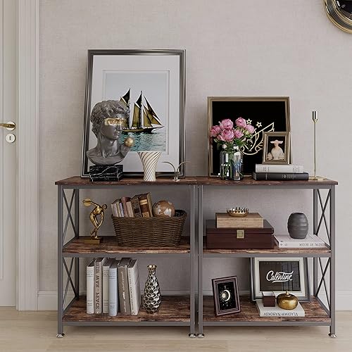 Miniatura 5 de 4NM Estantería ajustable de 3 niveles, estantes de almacenamiento de cocina, estantería vintage para organizador de estudio, oficina en casa,