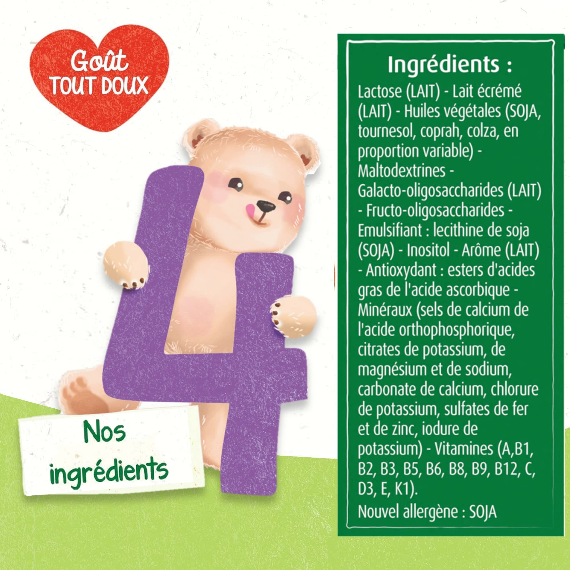 Blédina Blédilait Junior 4, Lait en Poudre pour Bébé, 18 à 36 Mois, 900g (Boîtex6)