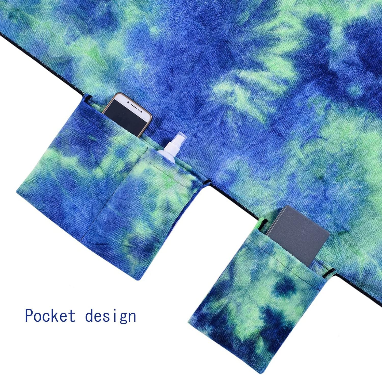 Beach Chair Cover, Summer Lounger Sunbathing Patio Chaise Lounge Covers with Side Pockets,Tie Dye Beach Towel Pool Chair Cover(I,75 * 210cm)
