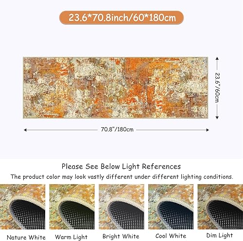 Miniatura 2 de Lahome Alfombra abstracta moderna para pasillo, 2 x 6 pies, alfombra larga lavable, contemporánea, suave, antideslizante, para interiores, cocina,