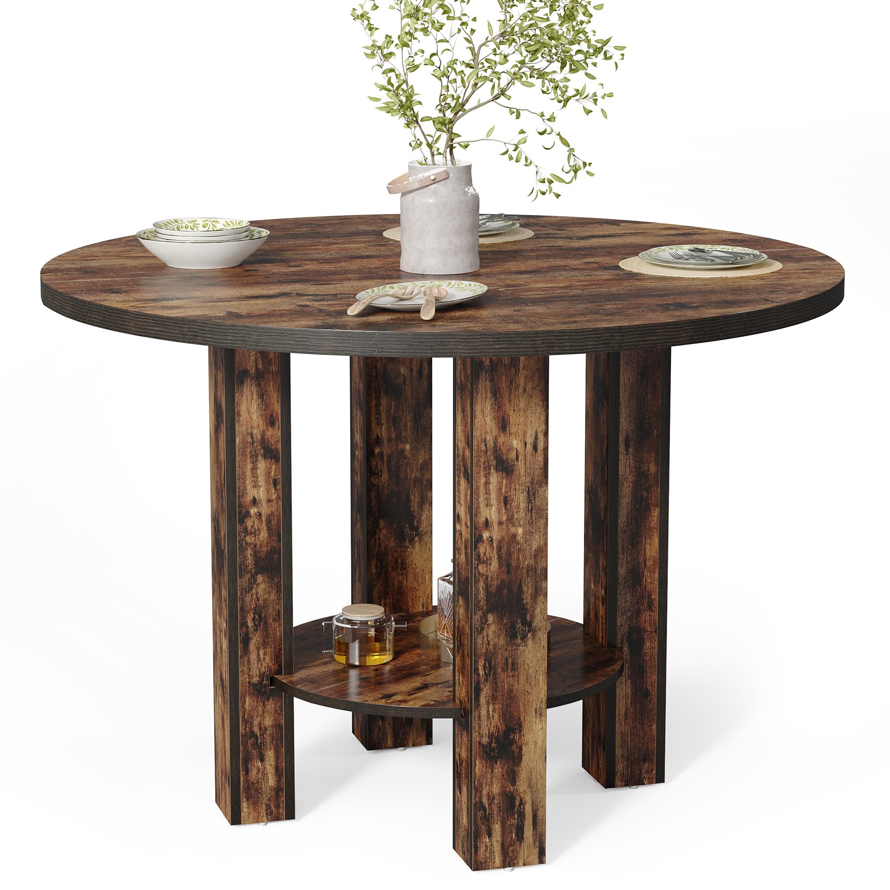 Tavolo da pranzo rotondo in legno interno/esterno, 4 posti, marrone Oviedo 120cm | Maisons du Monde Tavolo da pranzo rotondo in legno interno/esterno, 4 posti, marrone Oviedo 120cm | Maisons du Monde
