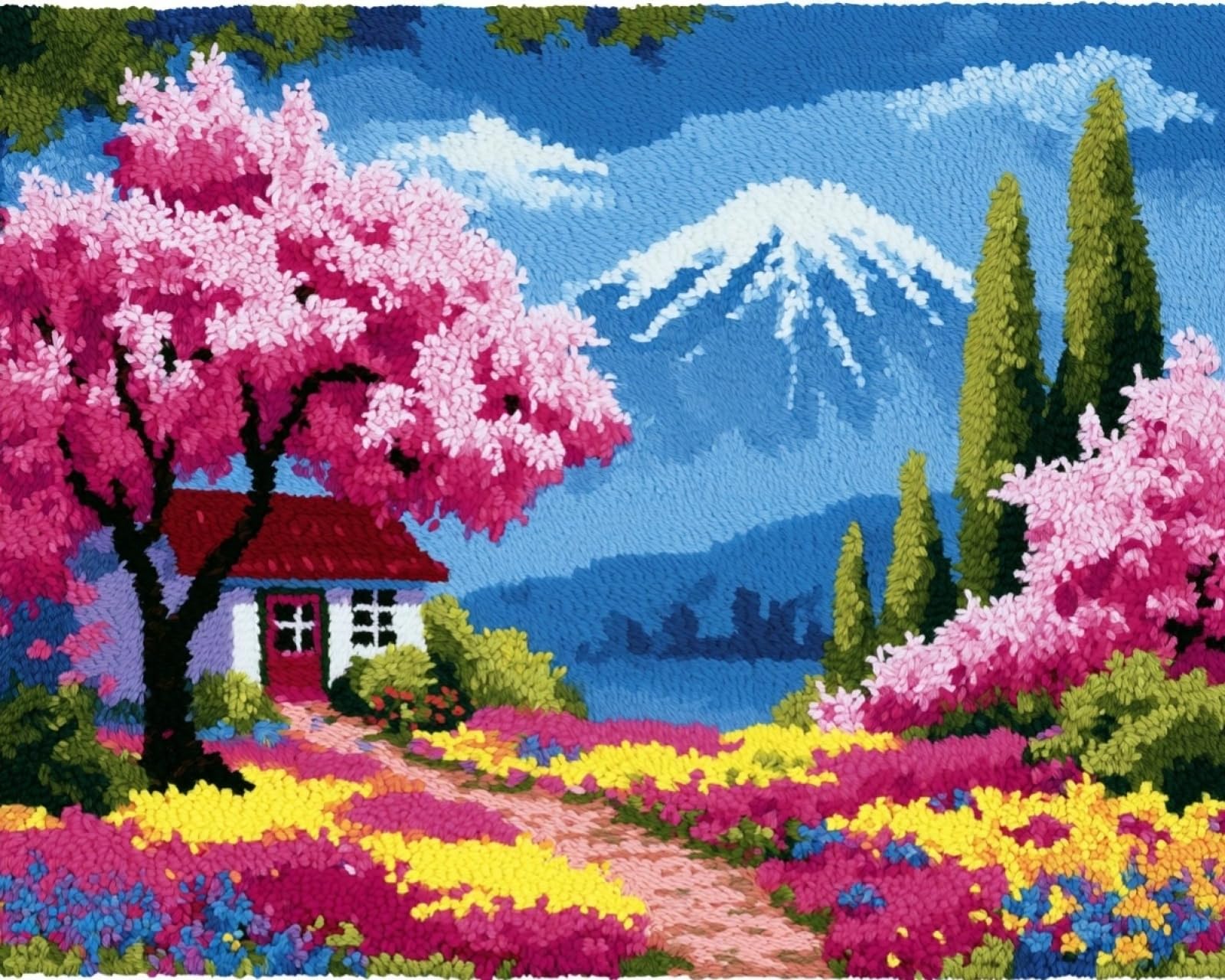 Wallphantom Latch Hook Rug Kit,Spring Landscape