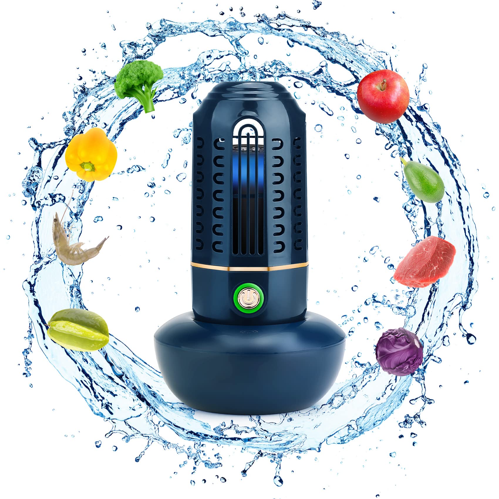 Photo 1 of Fruit and Vegetable Washing Machine, Fruit Cleaner Device Veggie wash, Fruit and Vegetable Purifier in Water - Deeply Cleans Keep Fresh, Small Portable Cleaning Home Gadgets, Blue