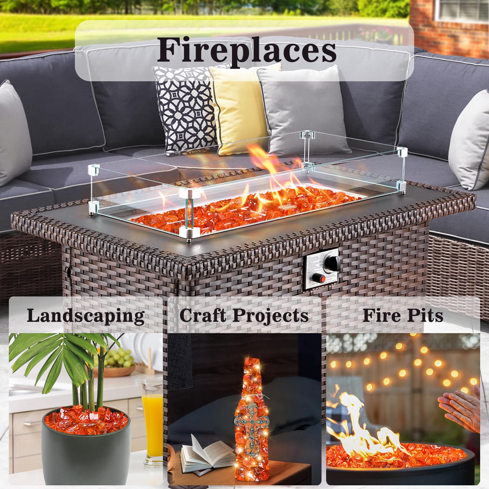 Propane Fire Pit Glass