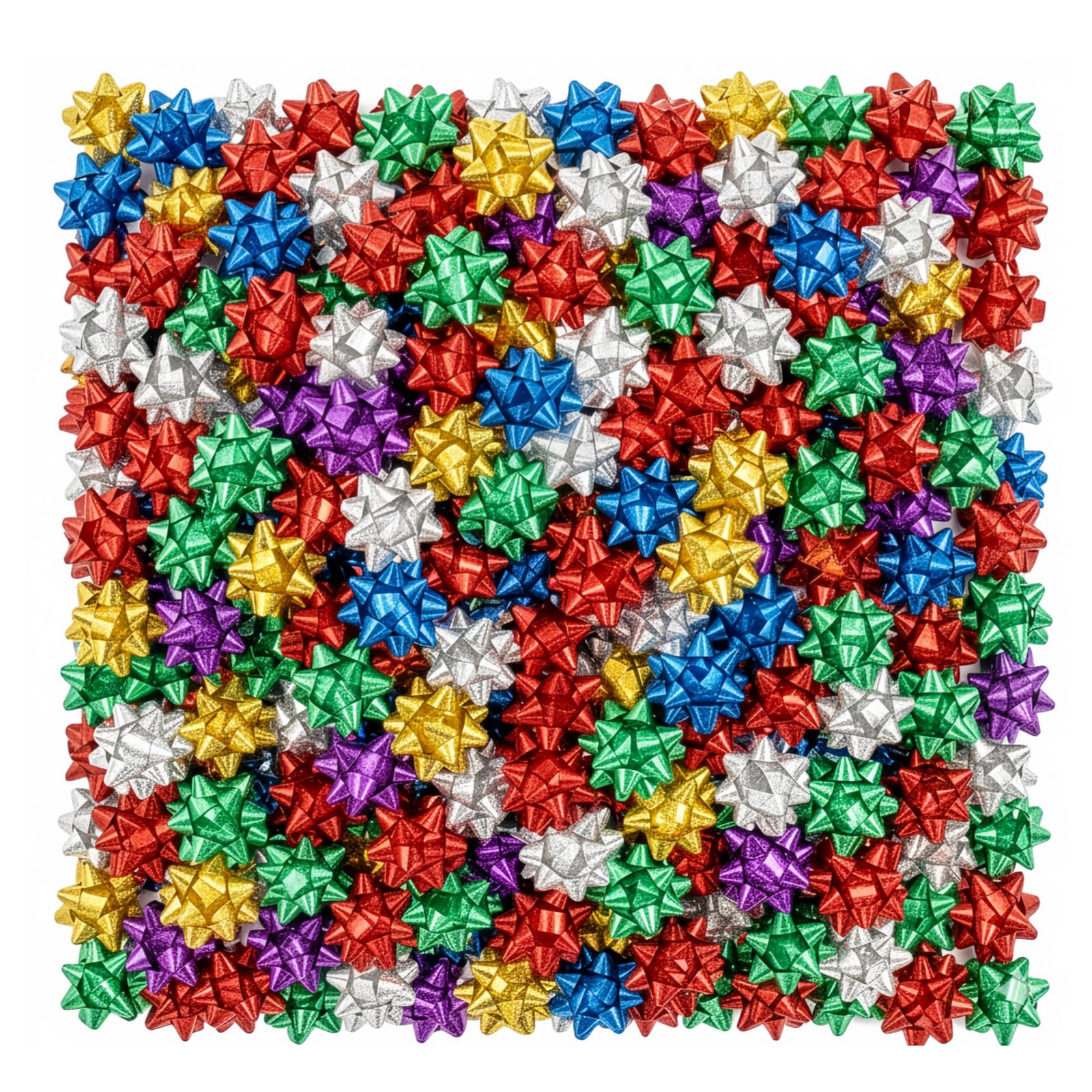 50 Pcs Colorful 1.5 Inch Gift Bows Christmas Bows Metallic Star Bows Party Gifts Wrapping Bows Adhesive Holiday Presents Bows for Valentine's Day,