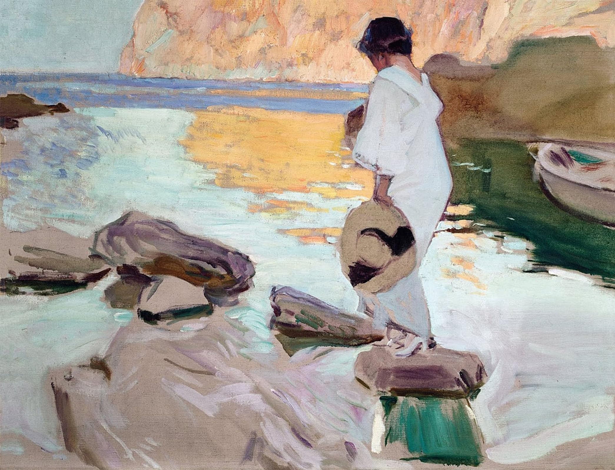 SERENDIPITP Abstract Painting Mural Print Picture Wall Decor Painting Elena Cala San Vicente at by Joaquín Sorolla Vintage Wall Artwork for Home Decor 60x90cm